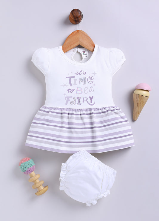 Violet  Stripes Frock Panty Set for Girls by Annie