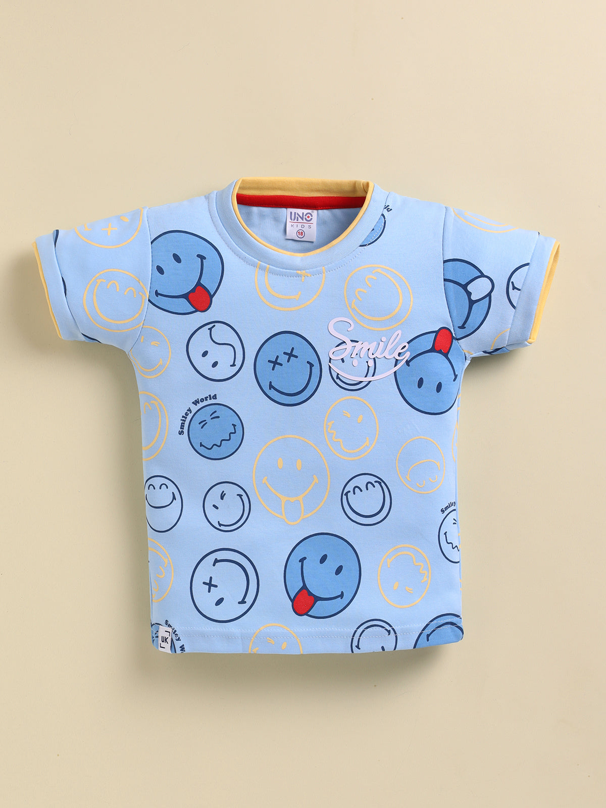 Blue Printed T-Shirt Pant Set for Boys by Uno Kids