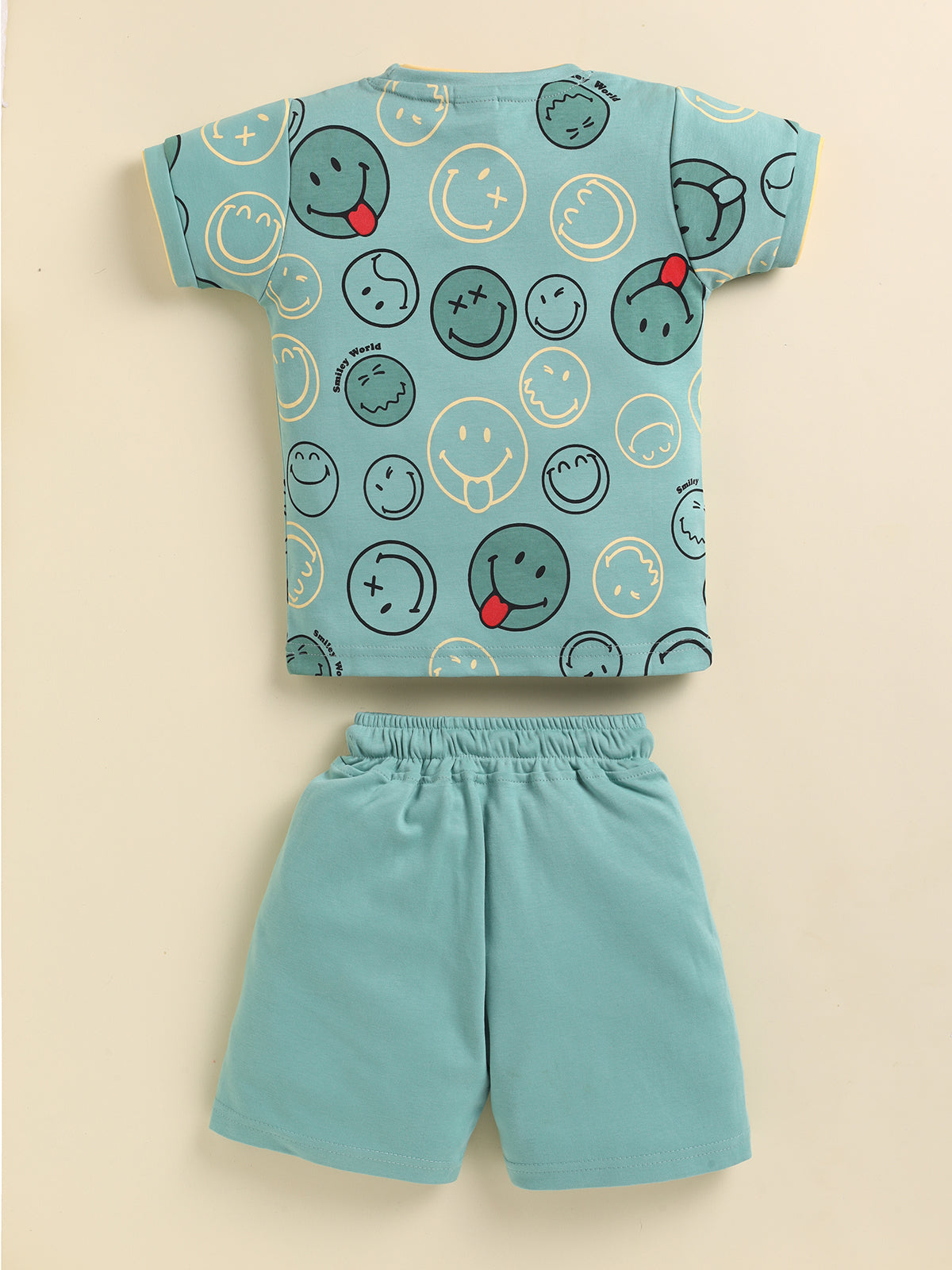 Green Printed T-Shirt Pant Set for Boys by Uno Kids