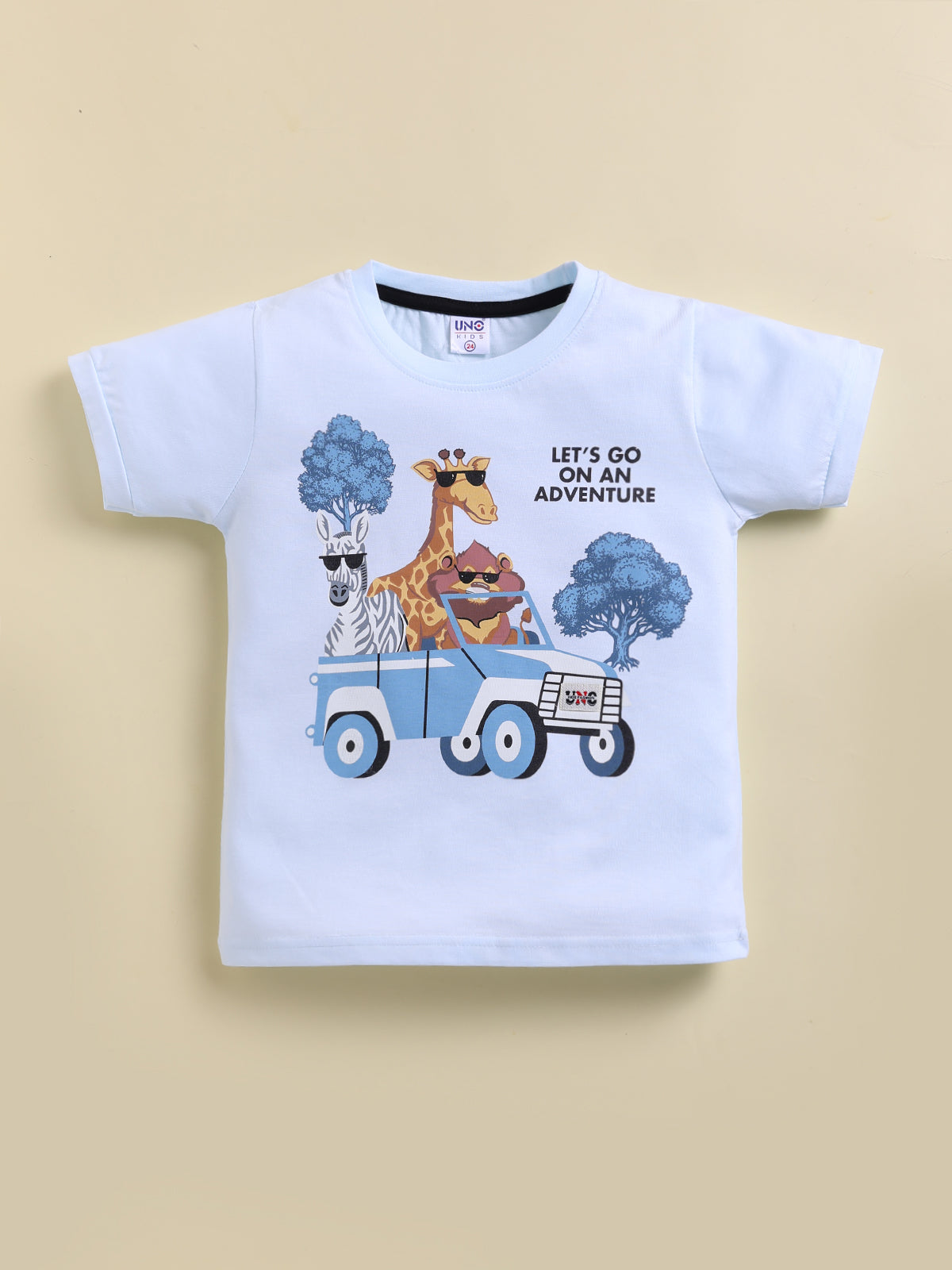Blue Printed T-Shirt Pant Set for Boys by Uno Kids