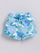 Biskid Blue Retro Floral Print Summer Shorts for Girls