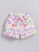 Biskid White & Violet Floral Print Summer Shorts for Girls