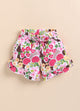 Biskid White & Pink Floral Ruffle Hem Summer Shorts for Girls