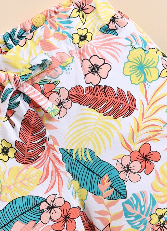 MultiColour Foral  Printed Shorts for Girls by Biskid