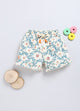 Beige&Blue Foral  Printed Shorts for Girls by Biskid