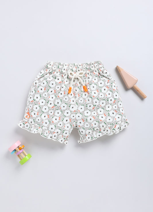 Multicolour Foral  Printed Shorts for Girls by Biskid
