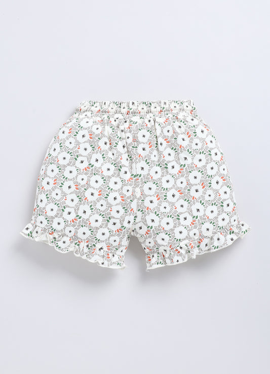 Multicolour & Blue Printed Shorts for Girls by Biskid