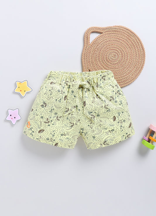 Lemon Printed Shorts for Girls by Biskid