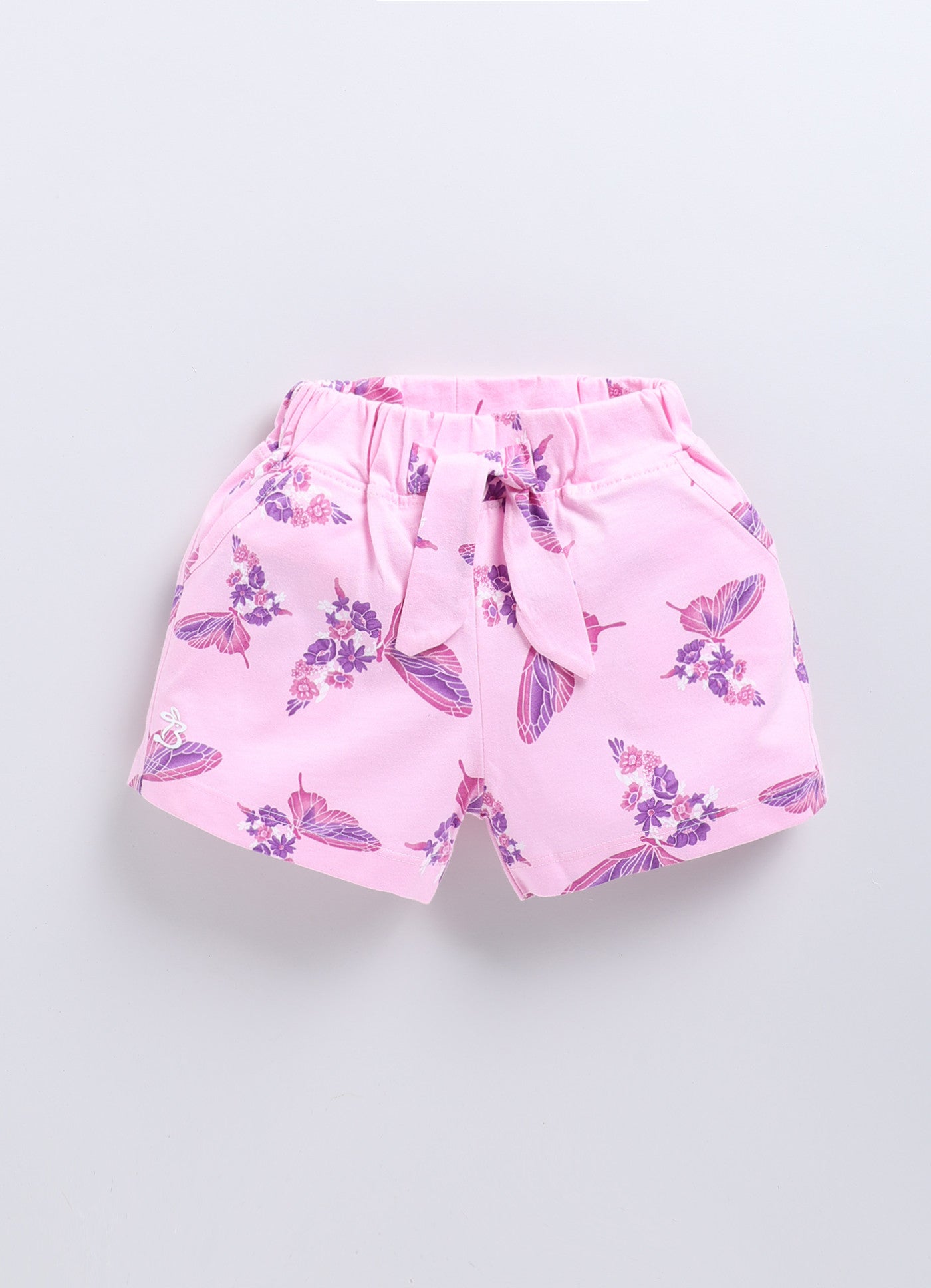 Pink Butterfly Printed Shorts for Girls by Biskid