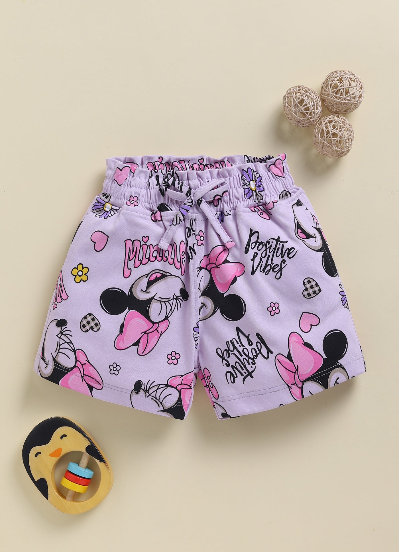Girls Disney Printed Cotton Shorts