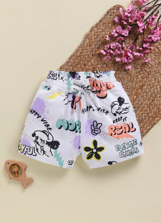 Girls Disney Printed Cotton Shorts