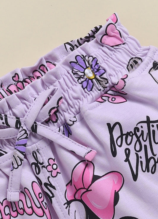 Light Mauve Minnie Printed  for Girls by Biskid