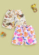 Biskid Girls Abstract Foliage and Tropical Hibiscus Floral Casual Cotton Shorts Combo (Pack of 2)