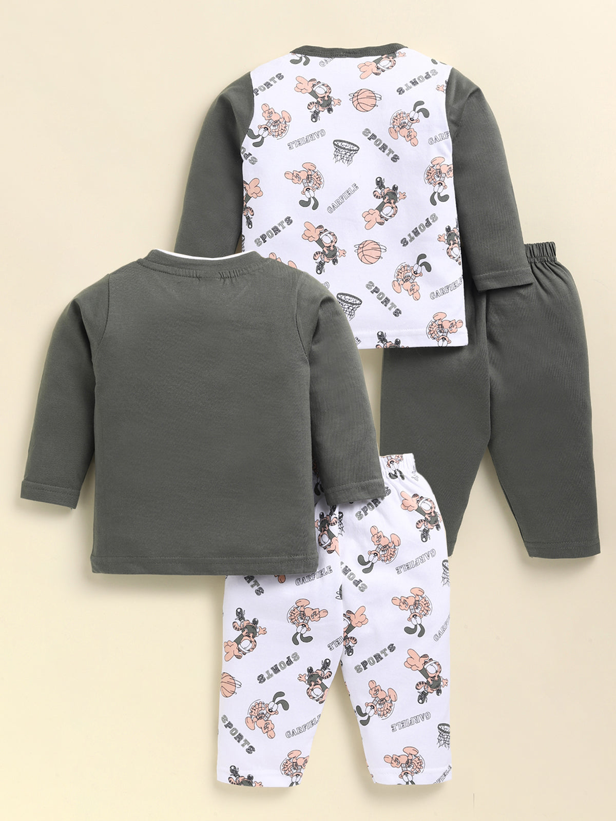 Todos Boys "Garfield Sports" Multi-Piece Layered Clothing Set - Olive