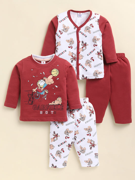 Todos Boys "Garfield Sports" Multi-Piece Layered Clothing Set - Maroon