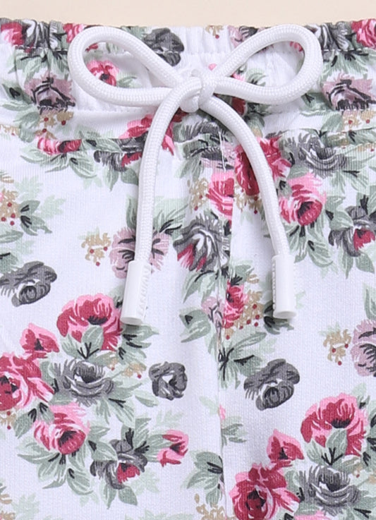 Rust Foral  Printed Long Pant for Girls by Biskid
