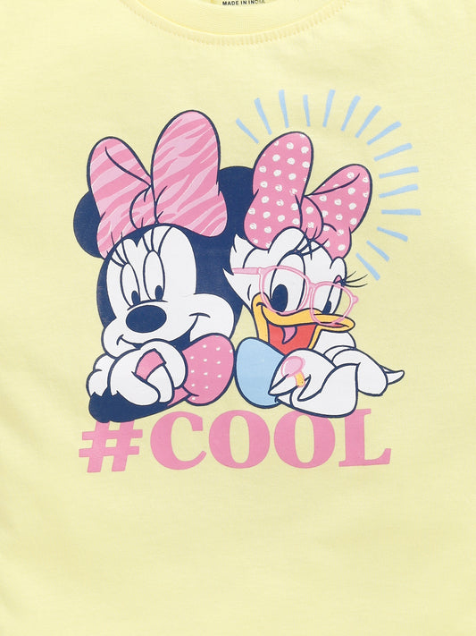 Lemon Micky Printed Top for Girls by Biskid