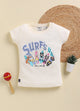 Cream Minnie Printed Top for Girls by Biskid