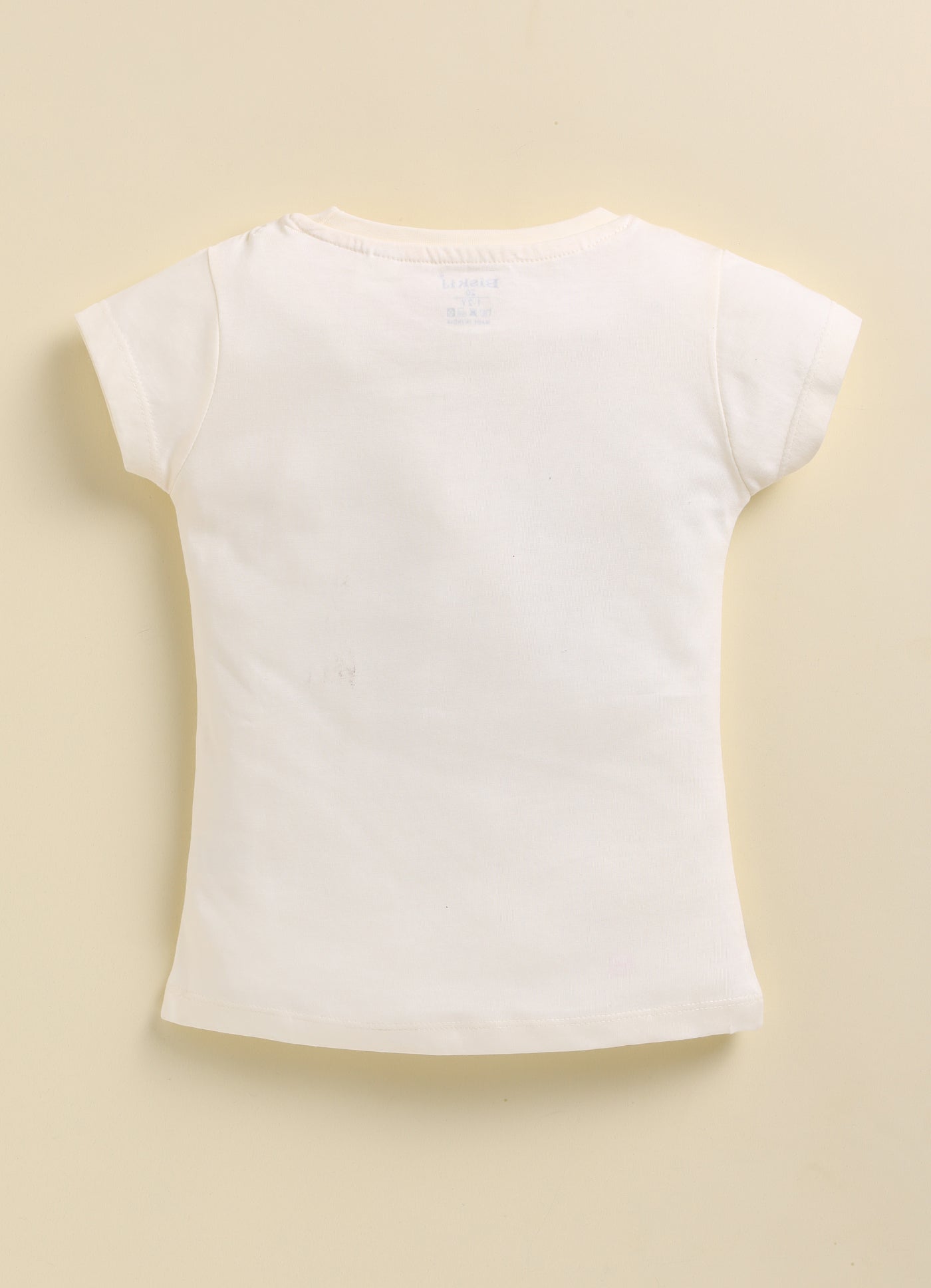 Cream Minnie Printed Top for Girls by Biskid