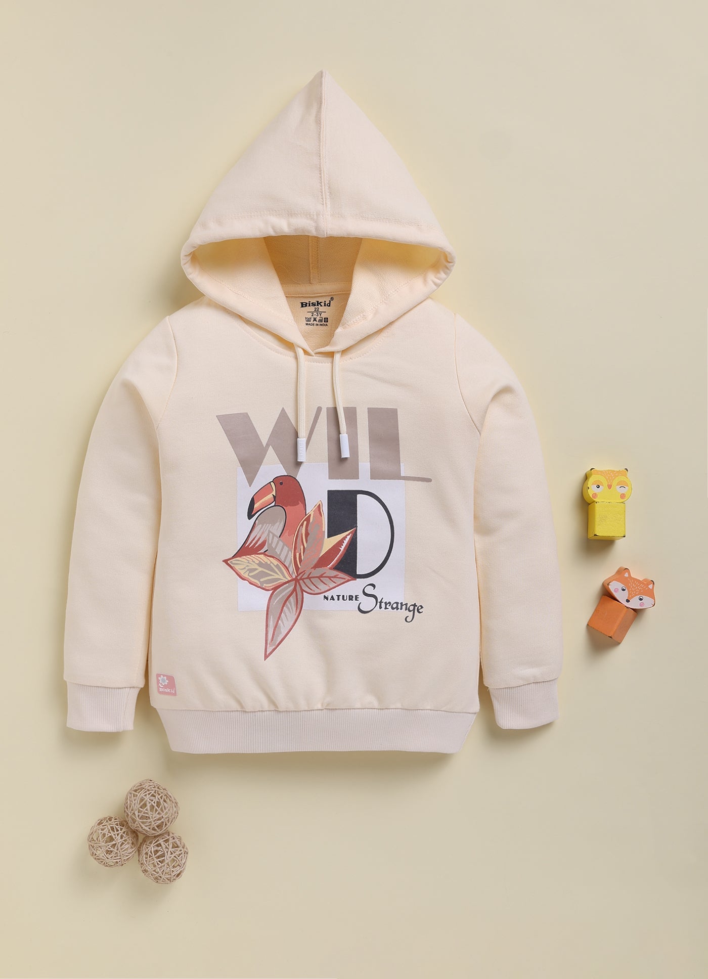 BISKID Cotton Knit Full Sleeves Heart Printed Top