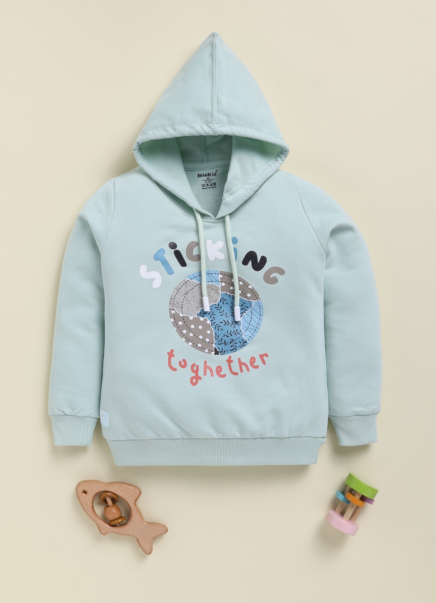 BISKID Cotton Knit Full Sleeves Heart Printed Top