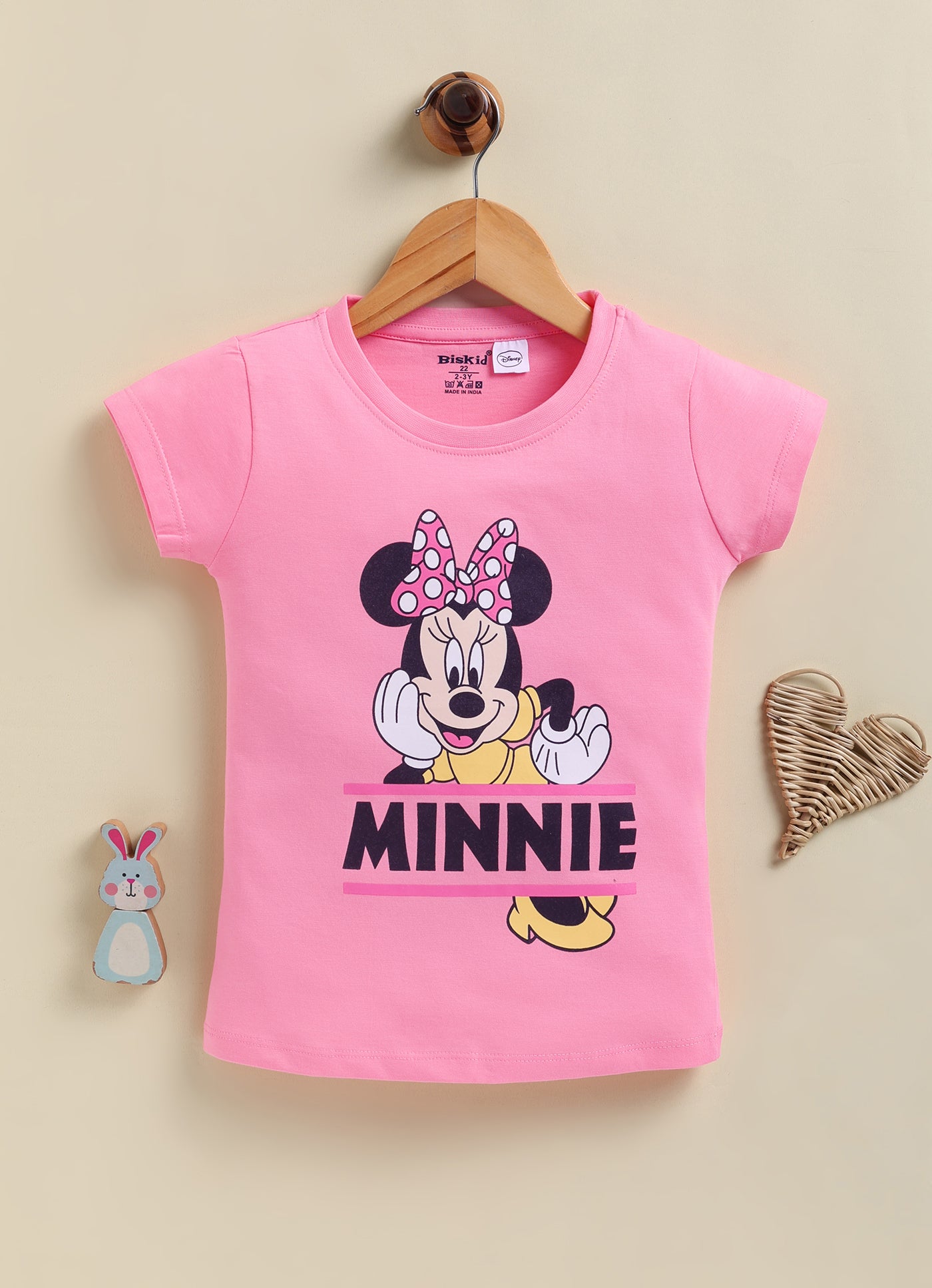 Biskid Girls Disney "Minnie" Peach and "Best Friends Forever" Mint Green Short-Sleeve Top Combo (Pack of 2)