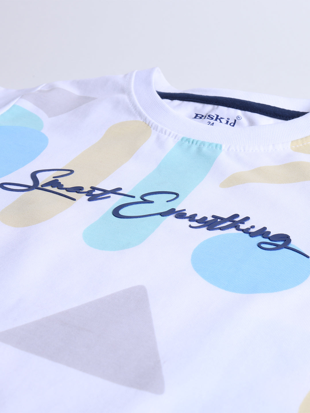 Biskid Boys "Smart Everything" Abstract Graphic T-Shirt - White & Blue
