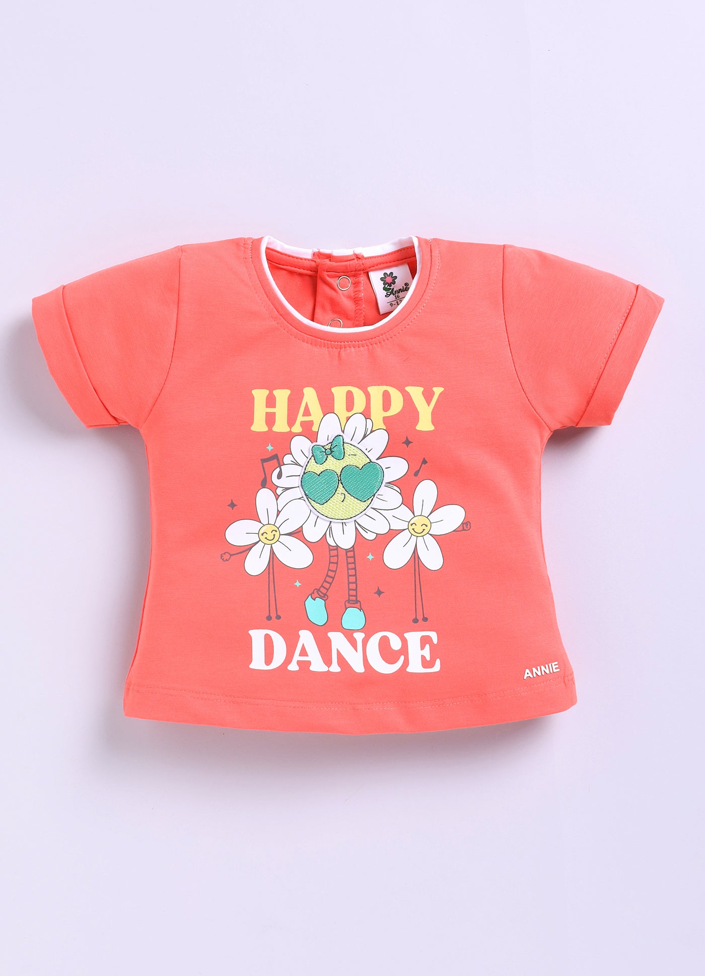 Annie Girls "Happy Dance" Daisy Top and Printed Shorts Set - Pink