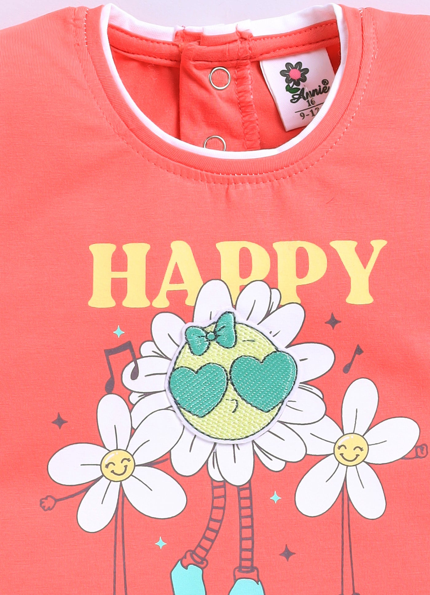 Annie Girls "Happy Dance" Daisy Top and Printed Shorts Set - Pink