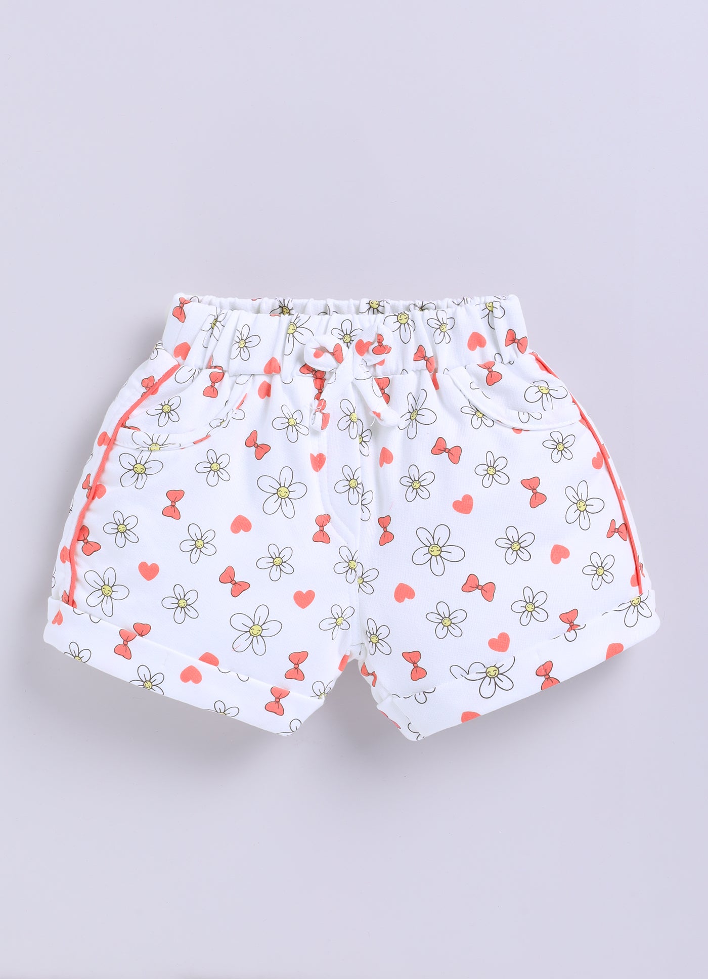 Annie Girls "Happy Dance" Daisy Top and Printed Shorts Set - Pink