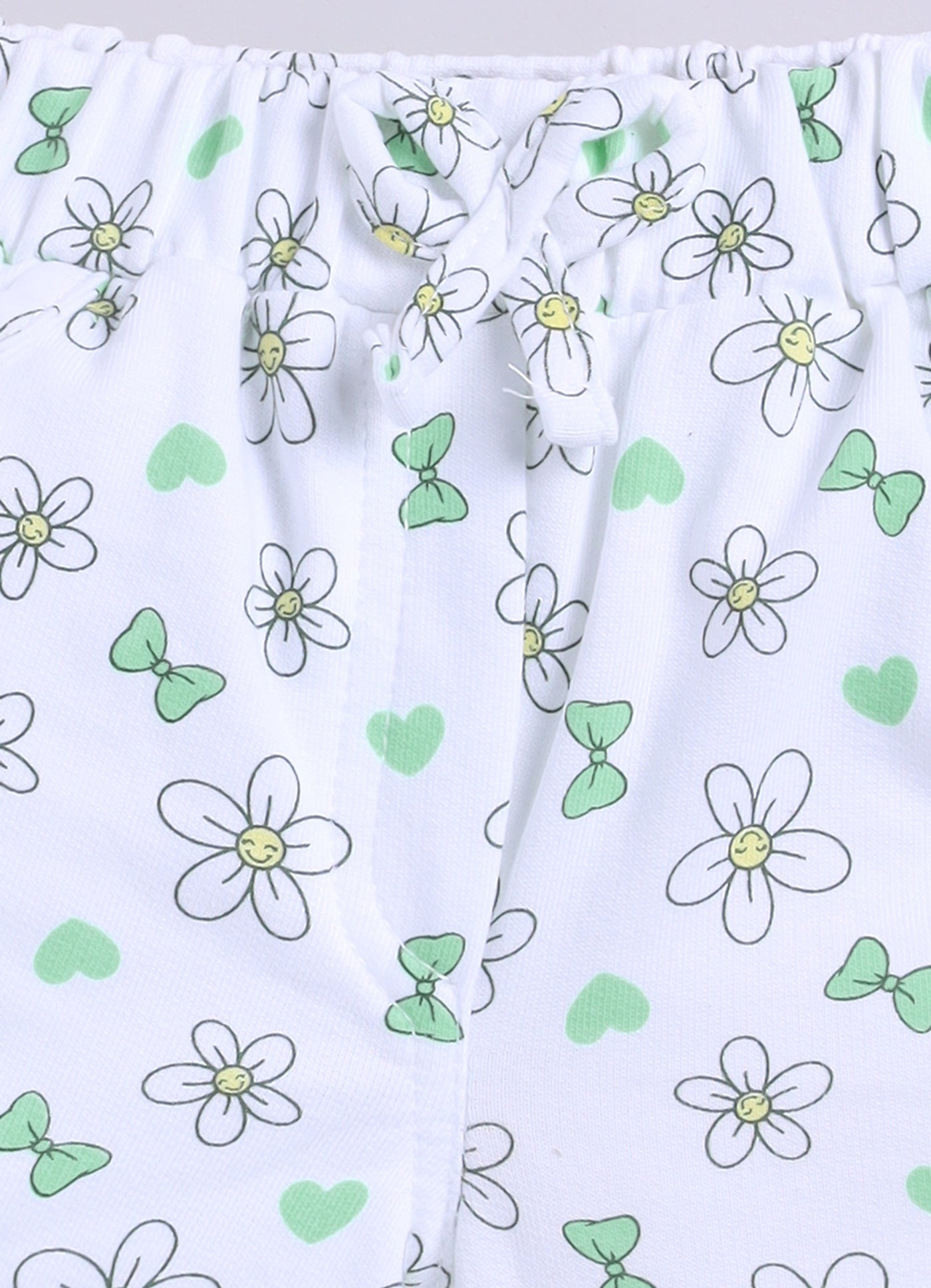 Annie Girls "Happy Dance" Daisy Top and Printed Shorts Set -Green