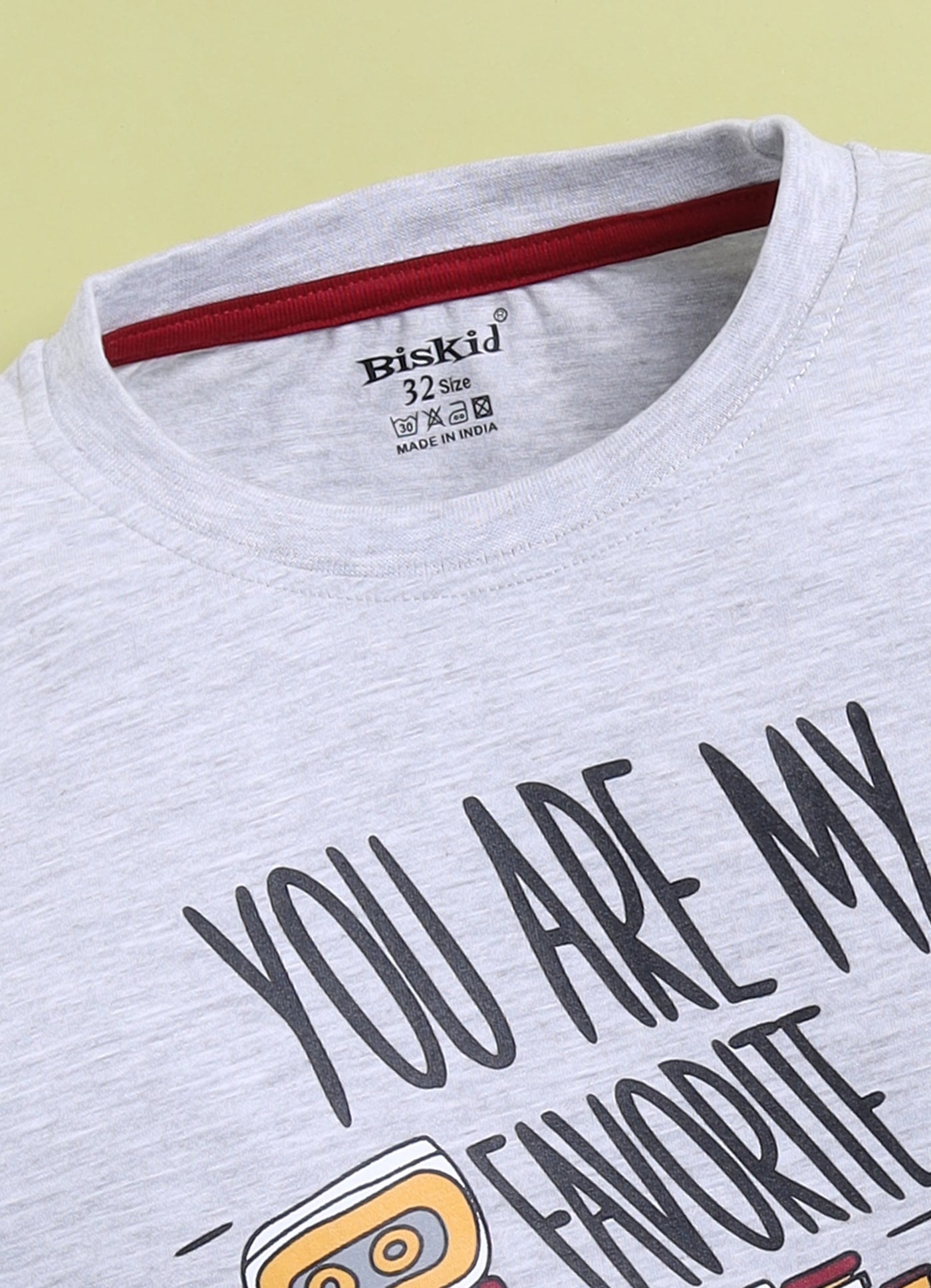 BISKID Cotton Knit Full Sleeves You are my Favorite Text Printed Tshirt & Pant