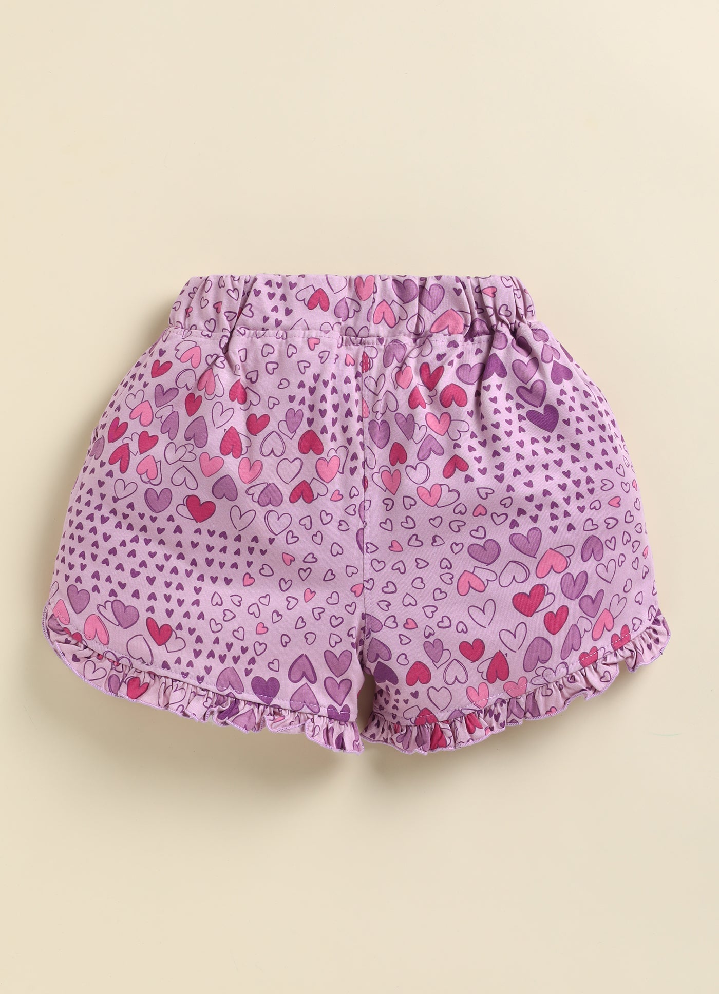 Girls Printed Ruffled Cotton Shorts