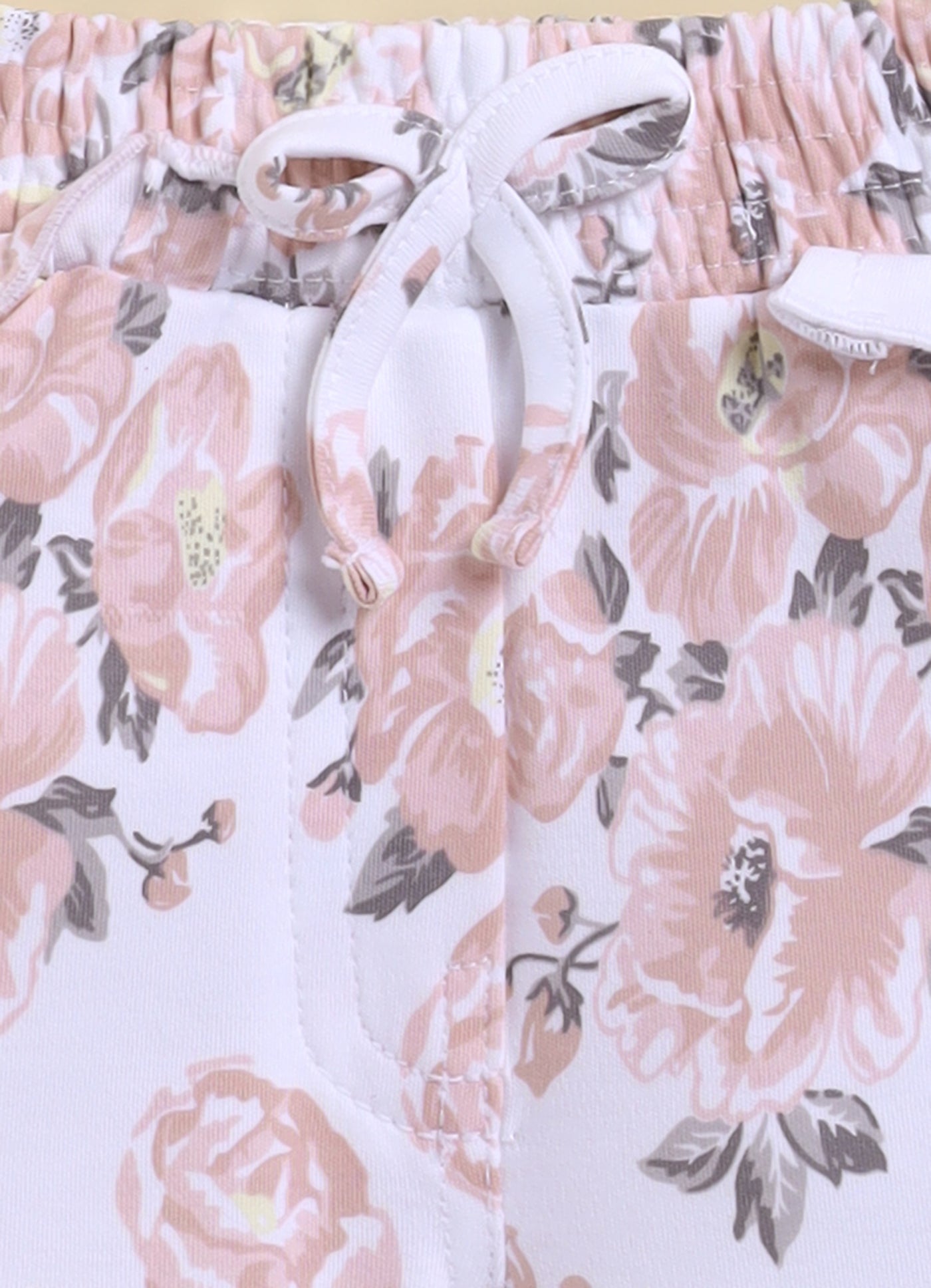 Annie Girls "Happy Little Me" Mouse Top and Floral Shorts Set - Peach
