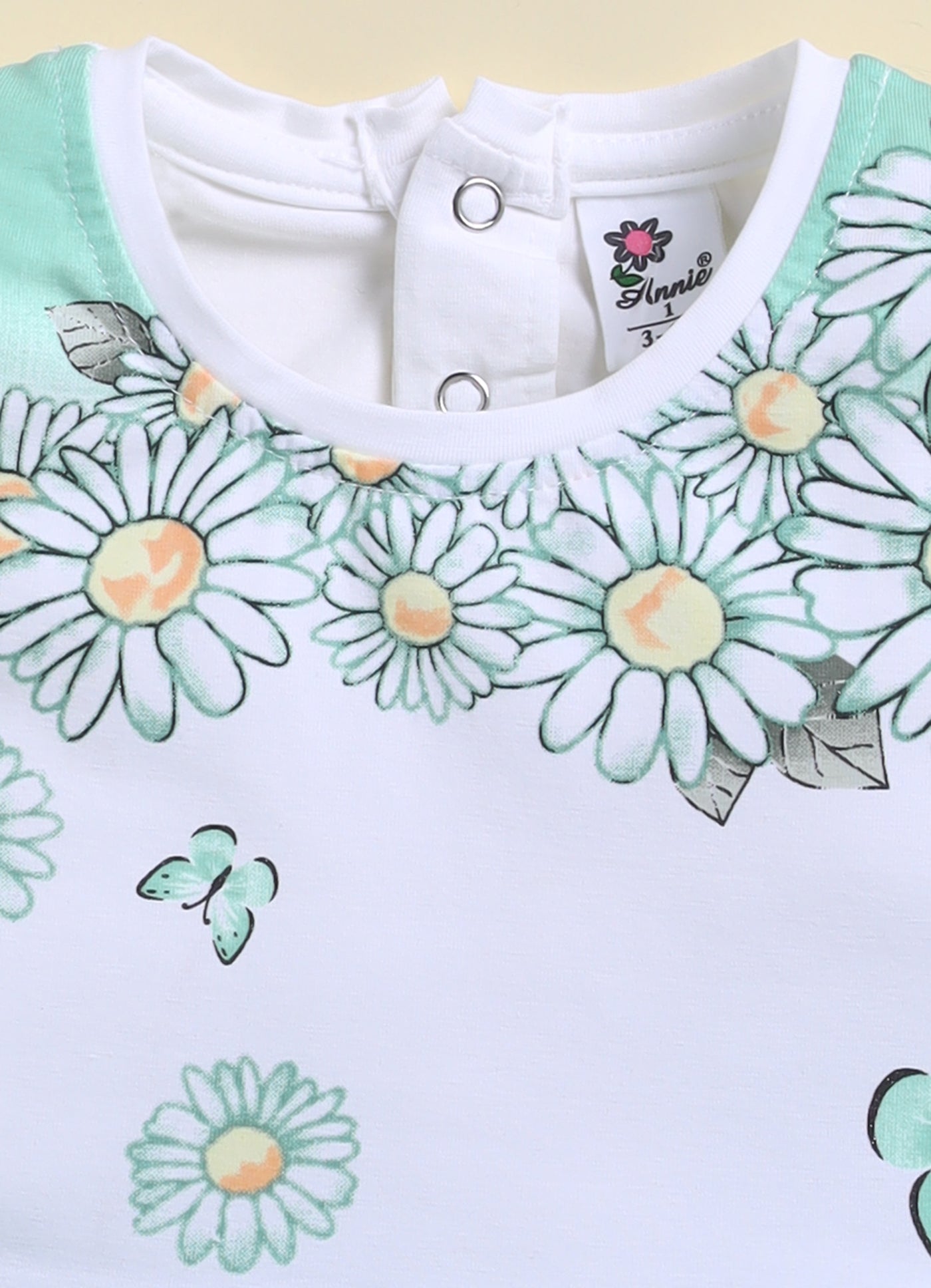 Annie Girls Daisy Butterfly Flutter Frock and Panty Set - Aqua Blue