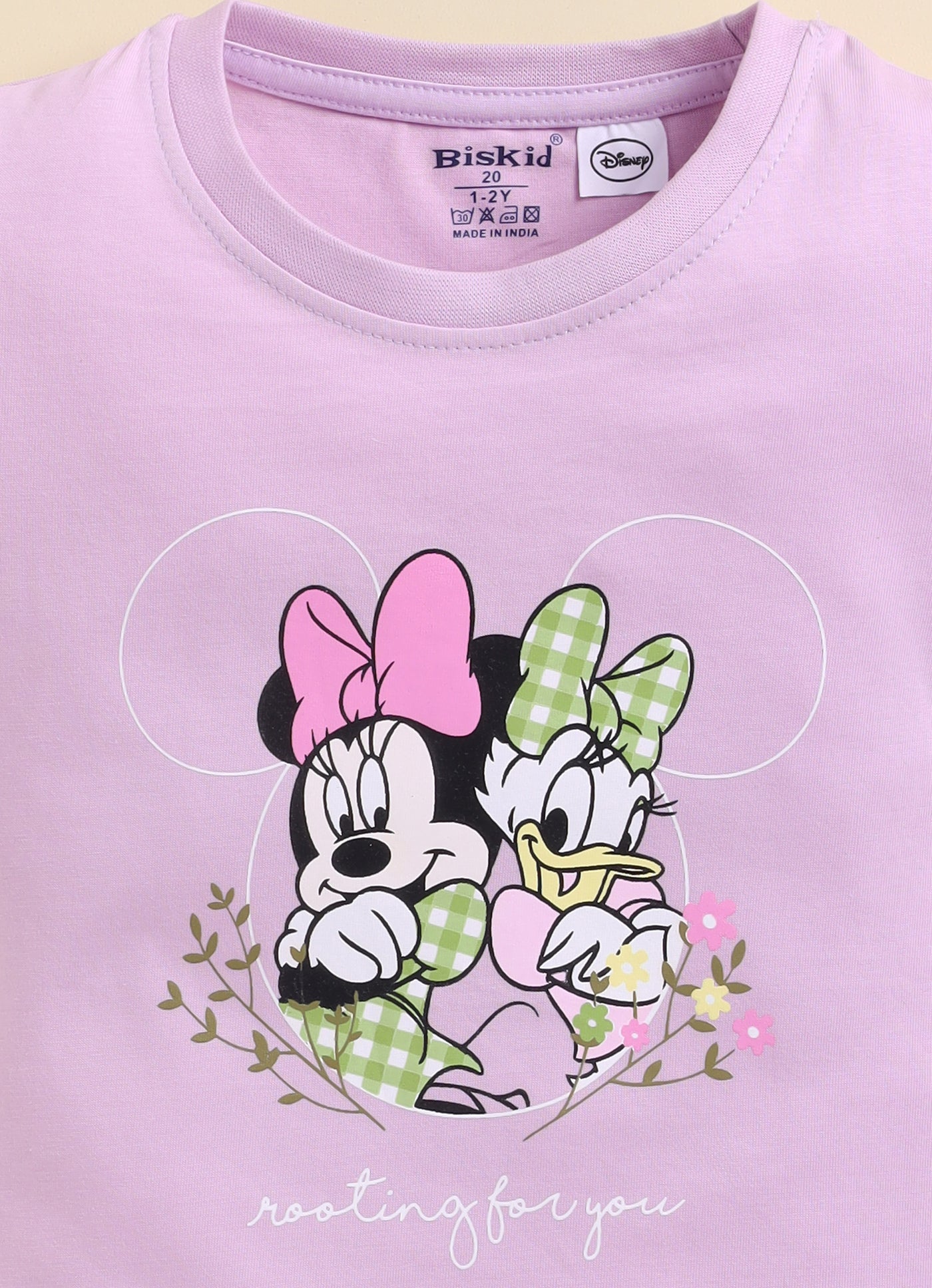 Biskid Girls Disney Minnie Mouse & Daisy Duck Mint Green and Lavender Short-Sleeve Top Combo (Pack of 2)