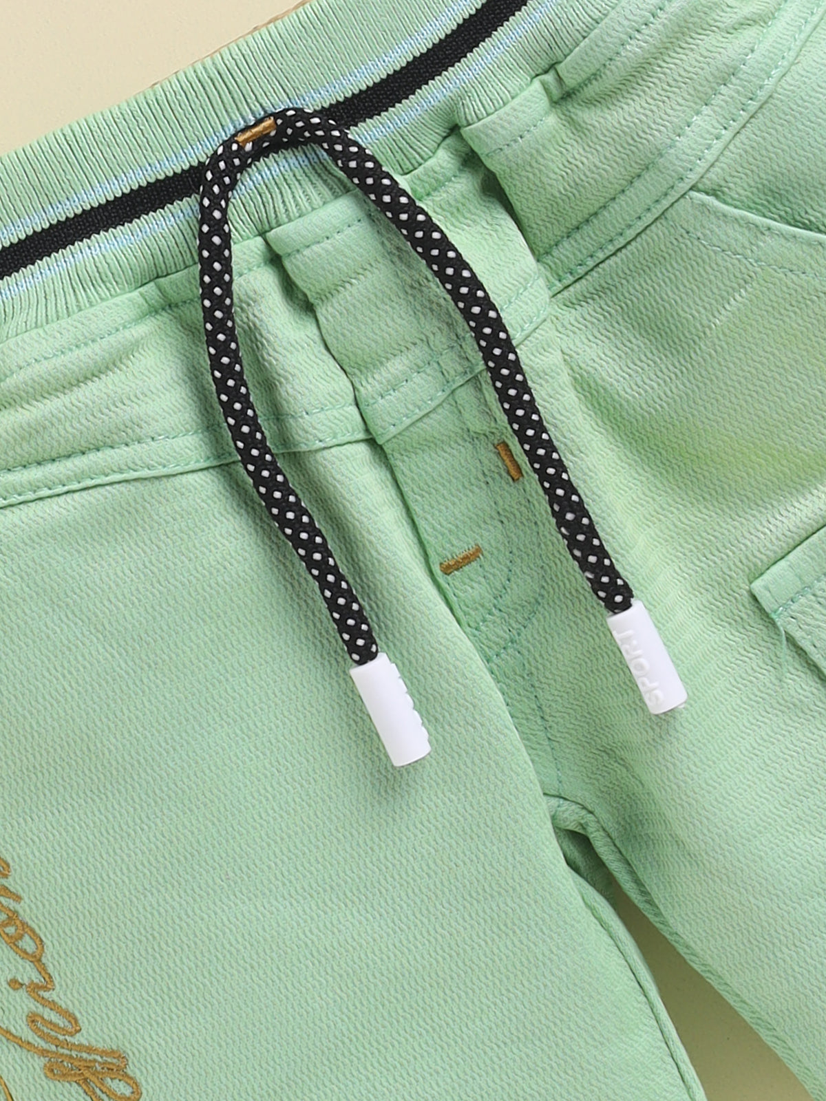 Todos Boys Abstract Print Polo and Cargo Shorts Set -Green