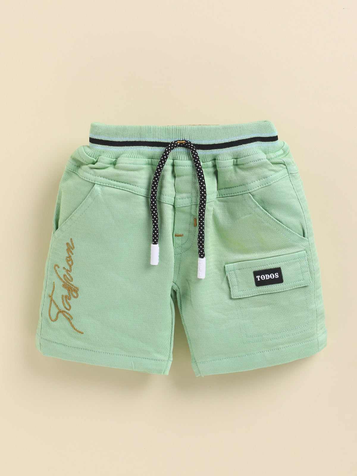 Todos Boys Abstract Print Polo and Cargo Shorts Set -Green
