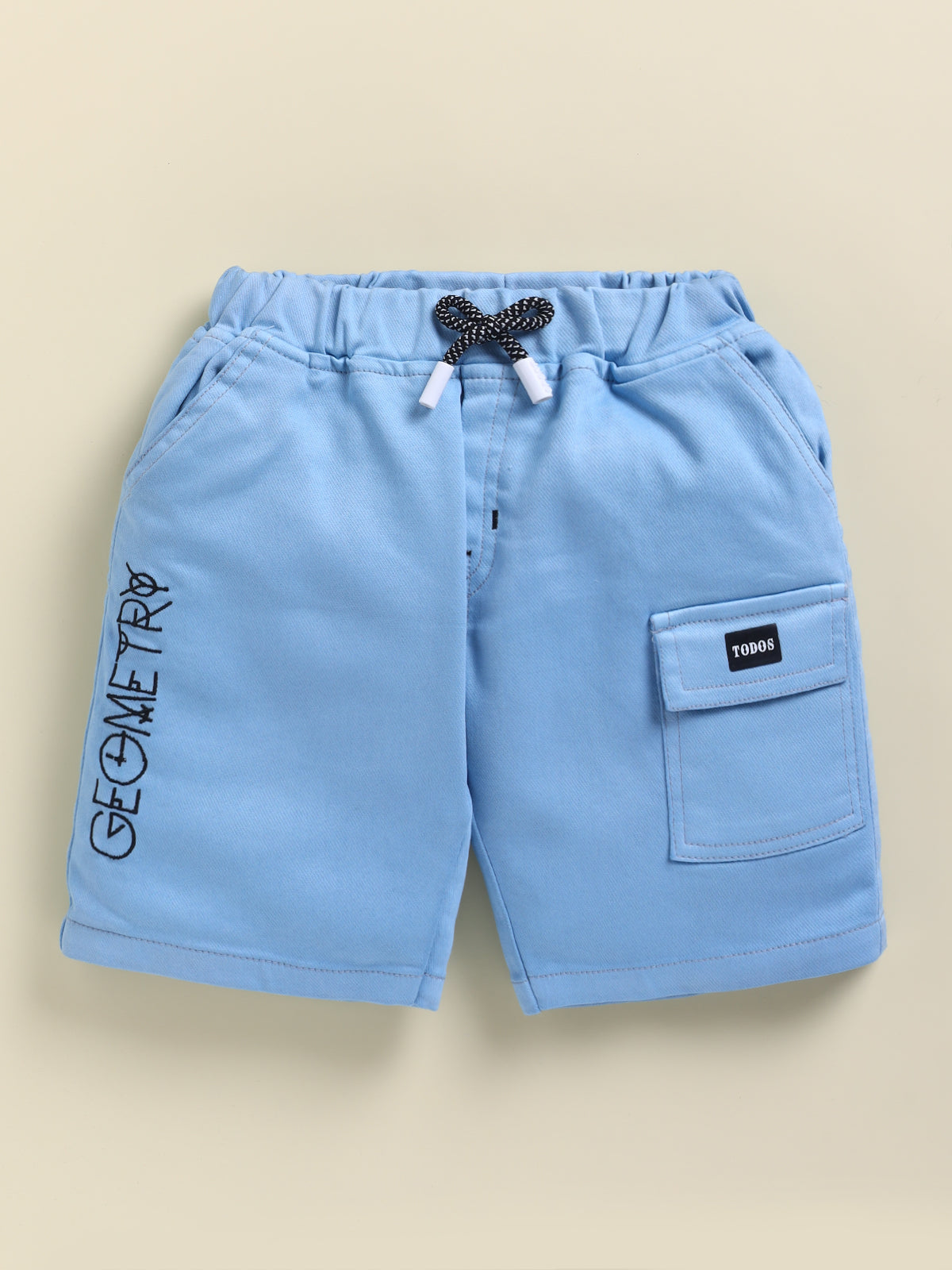 Boys Sky Blue Geometry Printed Clothing Set