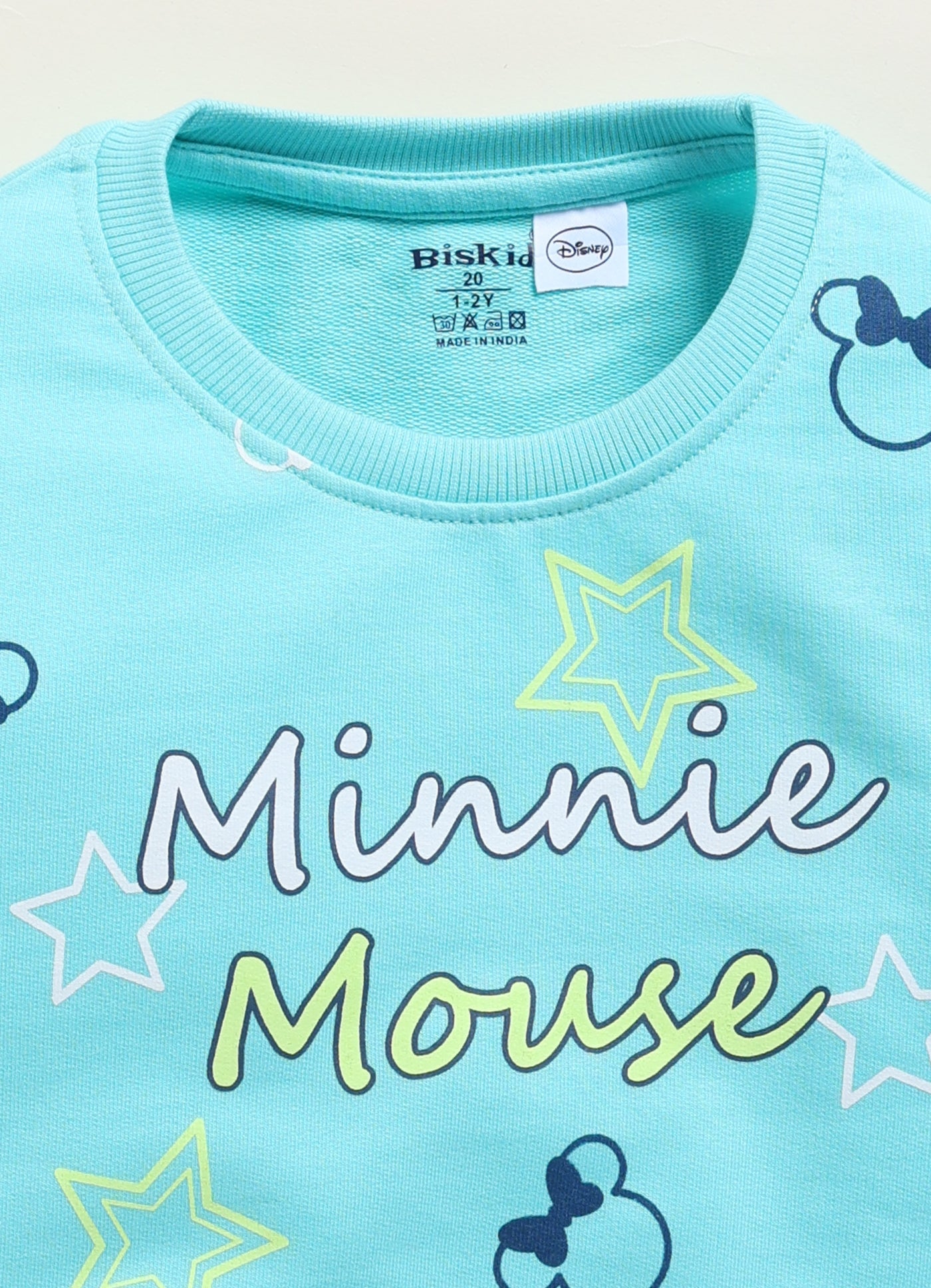Biskid Girls Disney "Minnie Mouse" Graphic Fleece Sweatshirt - Sky Blue