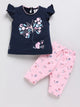 Black Butterfly Printed Top Capri Set for Girls by Annie