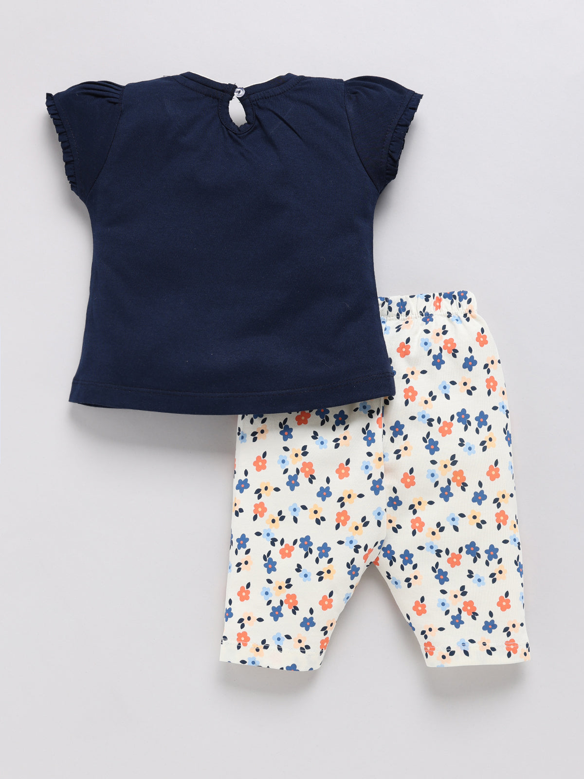Black Printed Top Capri Set for Girls by Annie