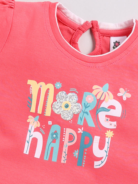 Red Printed Top Capri Set for Girls by Annie