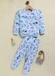 Annie Kids Fleece Knit to Knit Full Sleeves Blossom Text with Flower Printed Winterwear Sweatshirts & Pant
