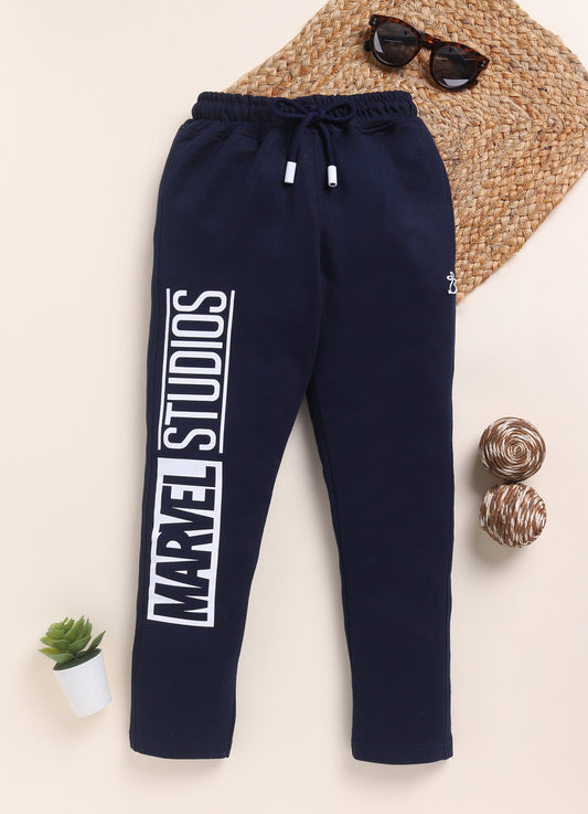 Navy Spider Man Printed Joggers for Boys by Biskid