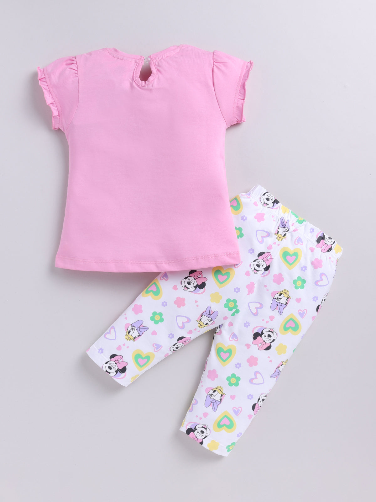 Pink Micky Printed Top Capri Set for Girls by Annie