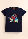 Navy Spider Man Printed T-Shirt for Boys by Biskid