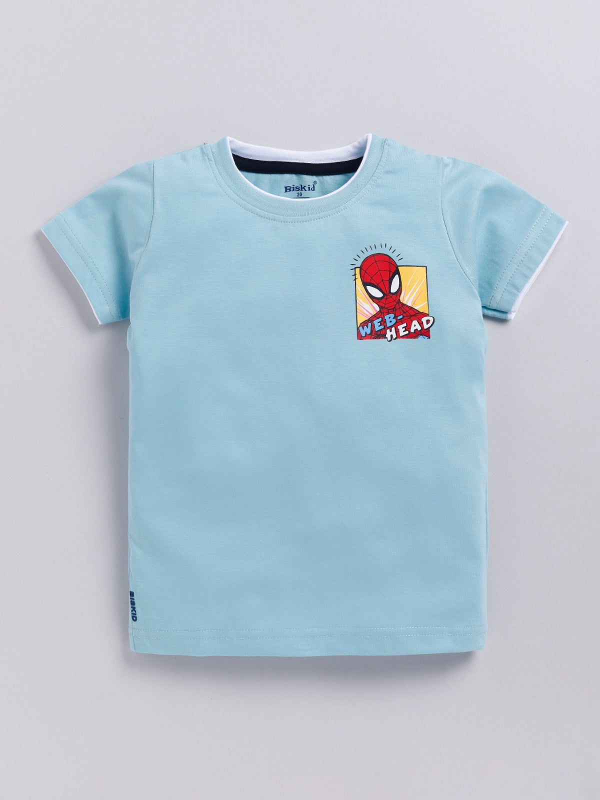 Biskid Boys "Web-Head" Spider-Man Graphic T-Shirt - Sky Blue