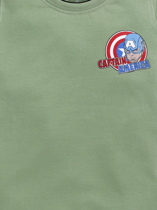 Green Iron Man Solid T-Shirt for Boys by Biskid