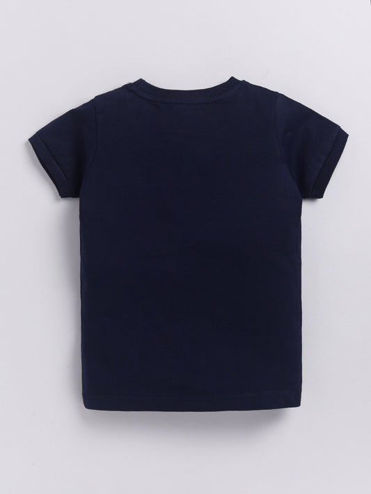 Blue Printed T-Shirt for Boys by Biskid